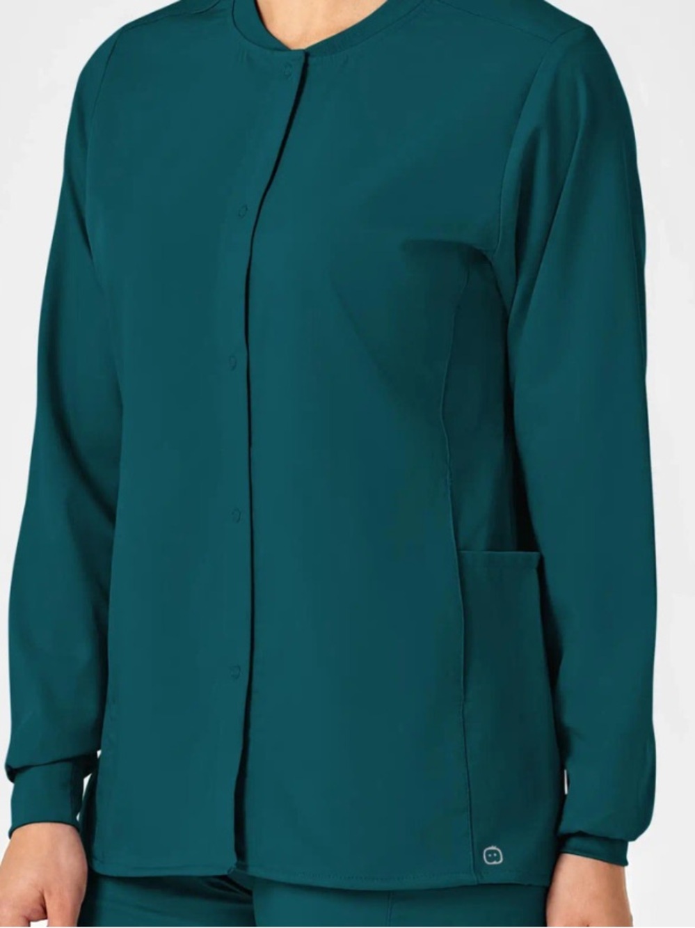 WonderWink Women's Teal Button-Front Utility Jacket XL